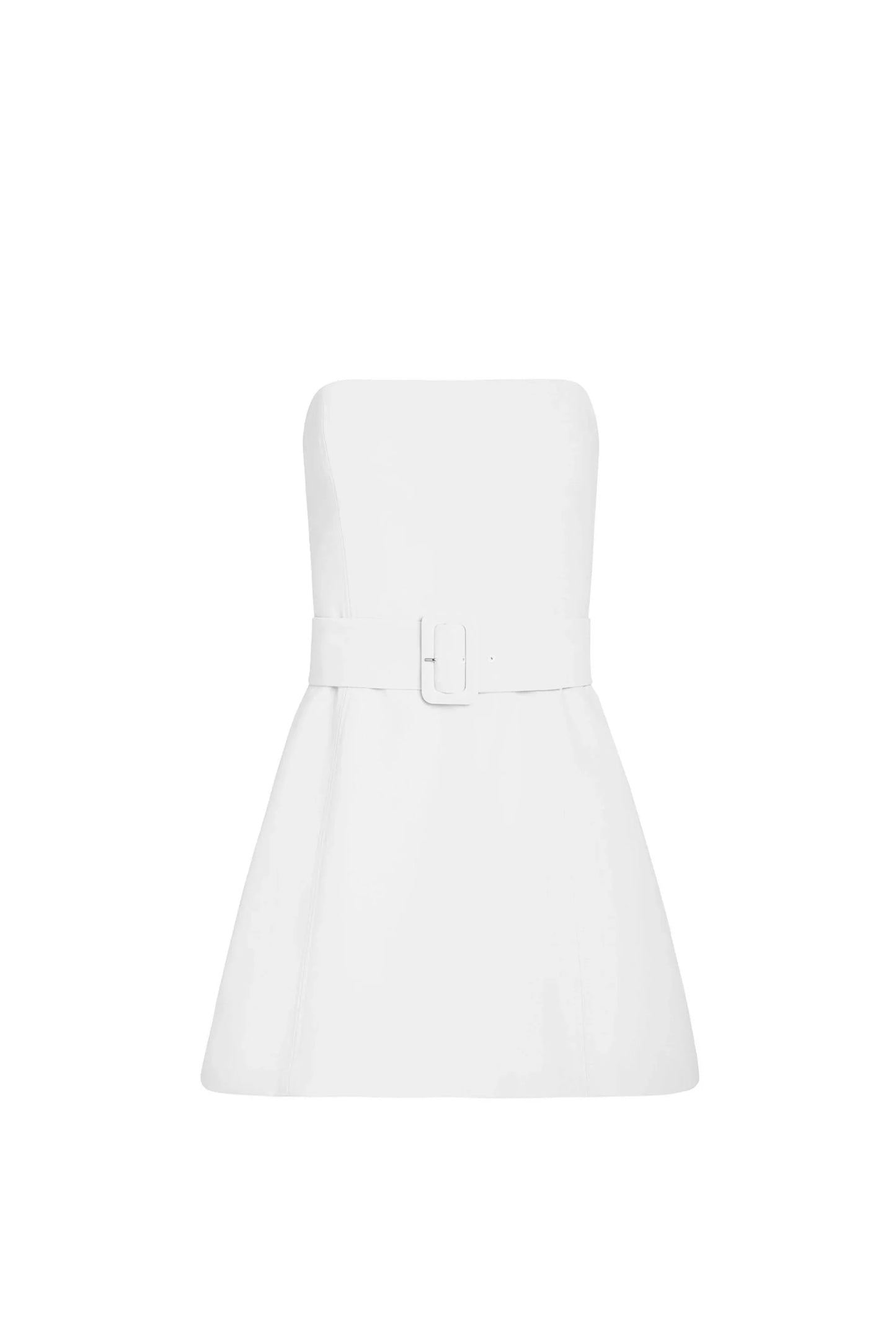 Belted Ivory Mini Dress