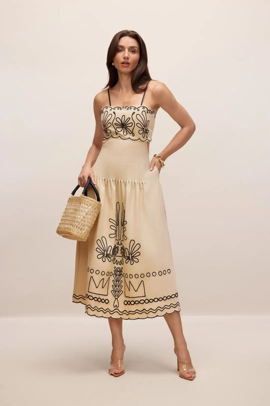 Sahara Muse Embroidered Midi Dress