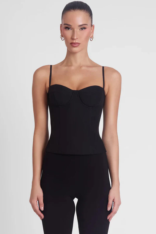 Noir Sculpt Corset Top