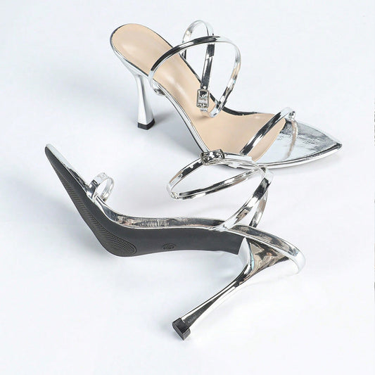 Luna Chrome Stiletto Sandals