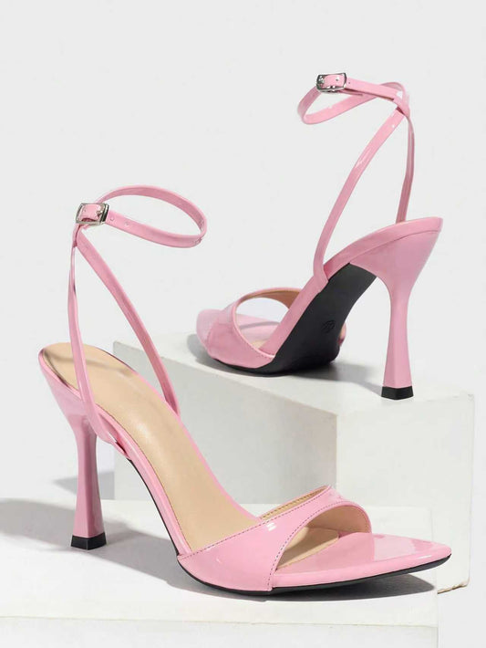 Blush Velisse Patent Cross Stiletto Heels