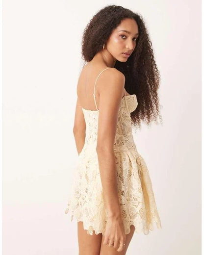 Buttercream Lace A-Line Mini Dress